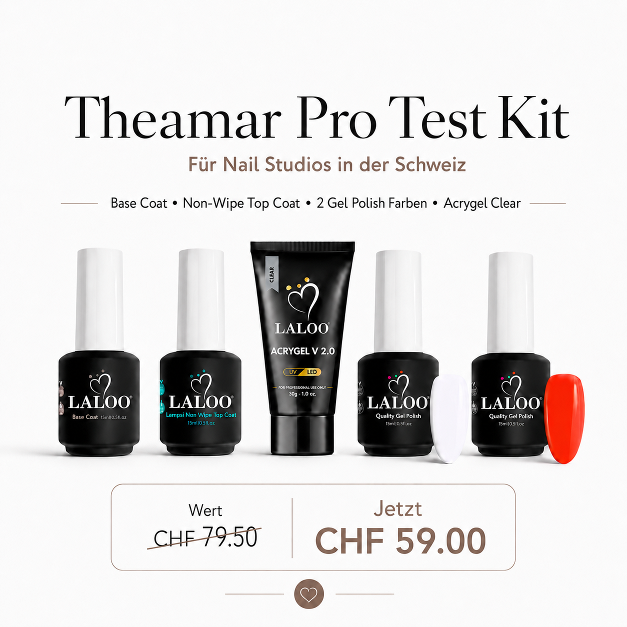 THEAMAR Pro Test Kit für Nail Studios – mit Laloo Produkten