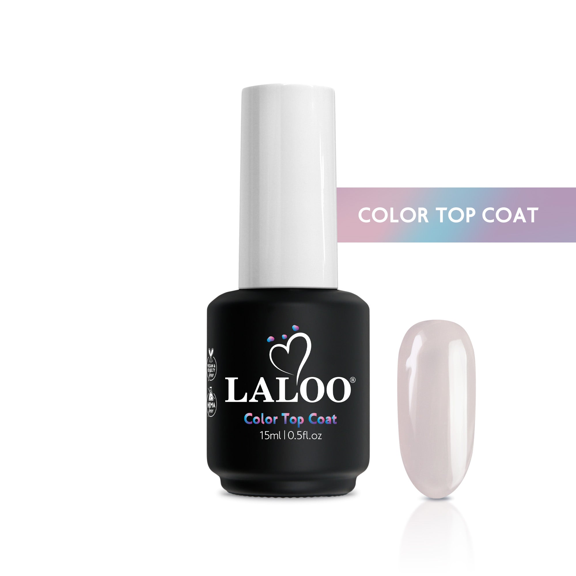 Laloo Color Top Coat 15ml 02 Pure Nude
