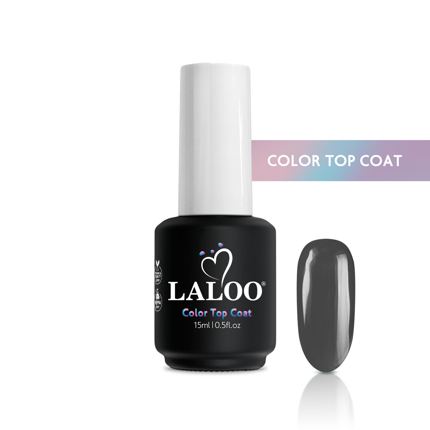 Laloo Color Top Coat 15ml 10 Back To Black